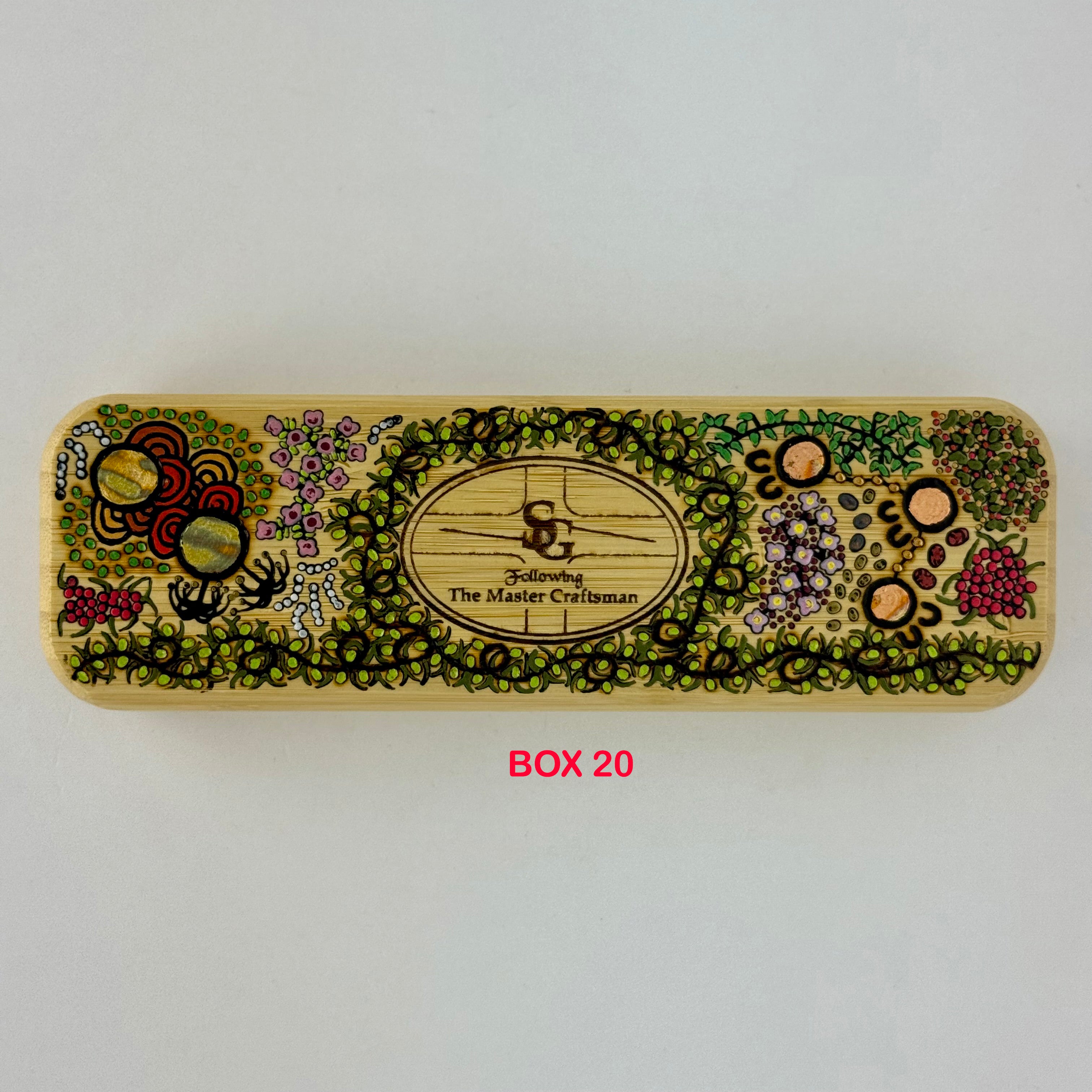 Com Pyrography & Handpainted Aboriginal Art Box