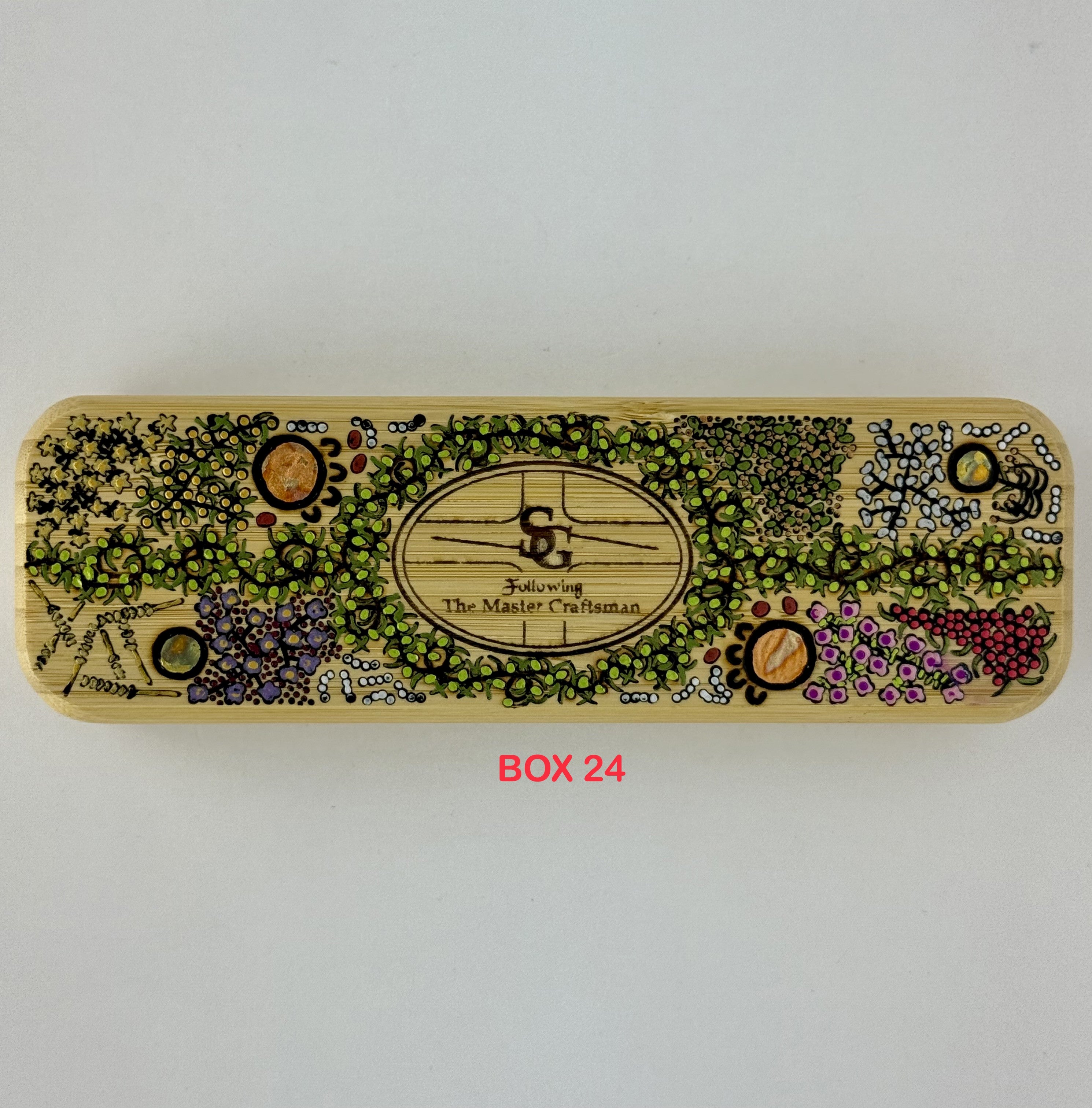 Com Pyrography & Handpainted Aboriginal Art Box