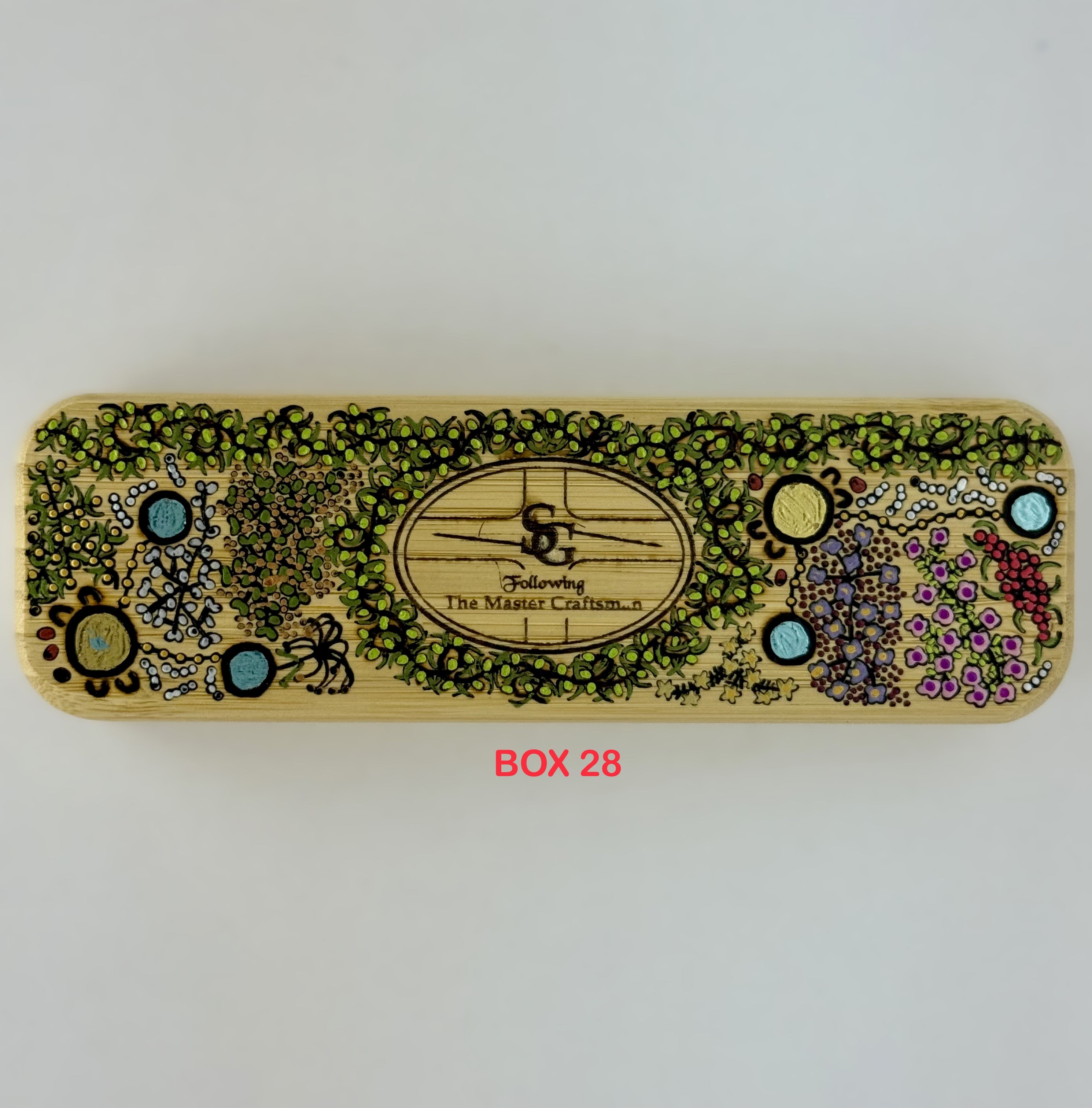 Com Pyrography & Handpainted Aboriginal Art Box