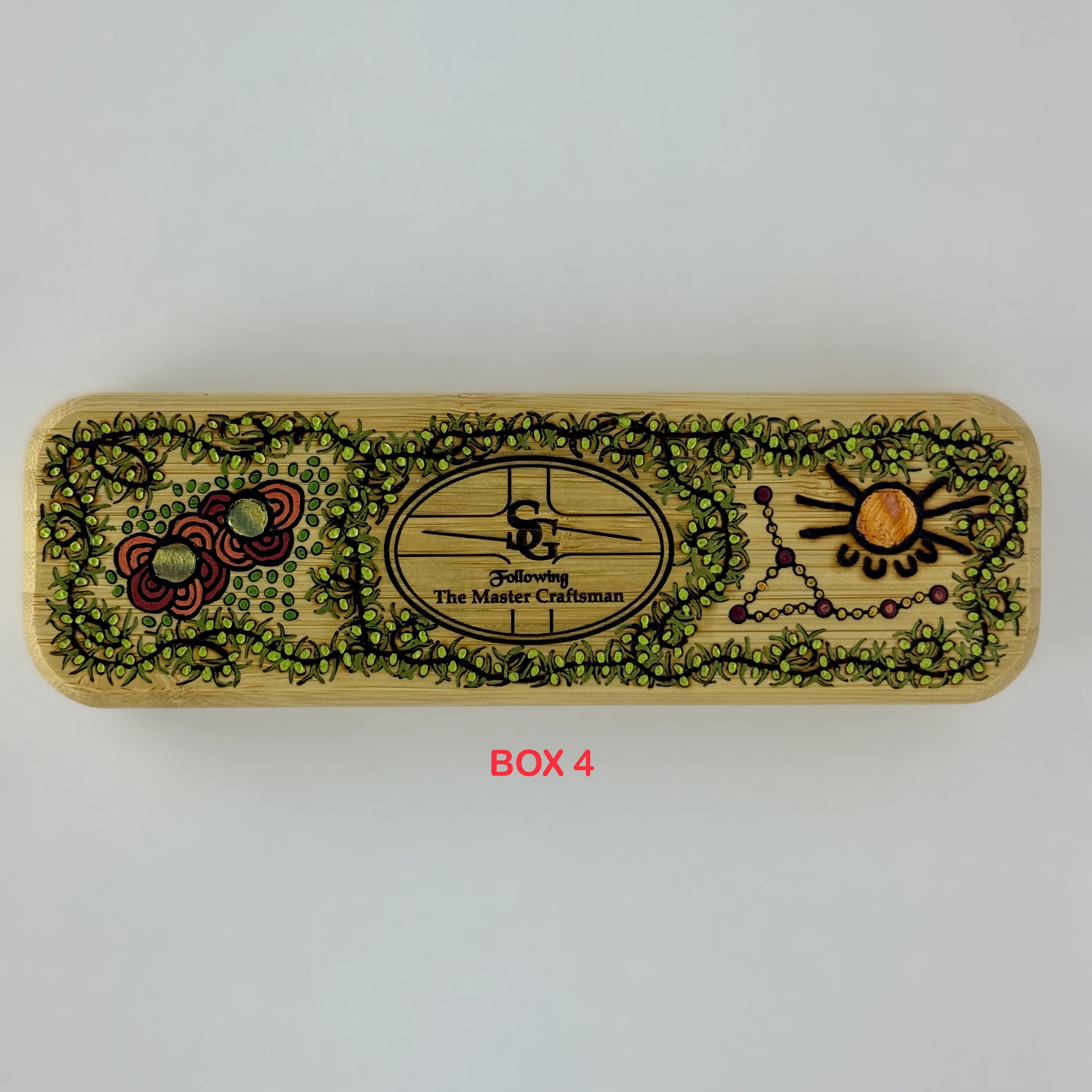 Com Pyrography & Handpainted Aboriginal Art Box