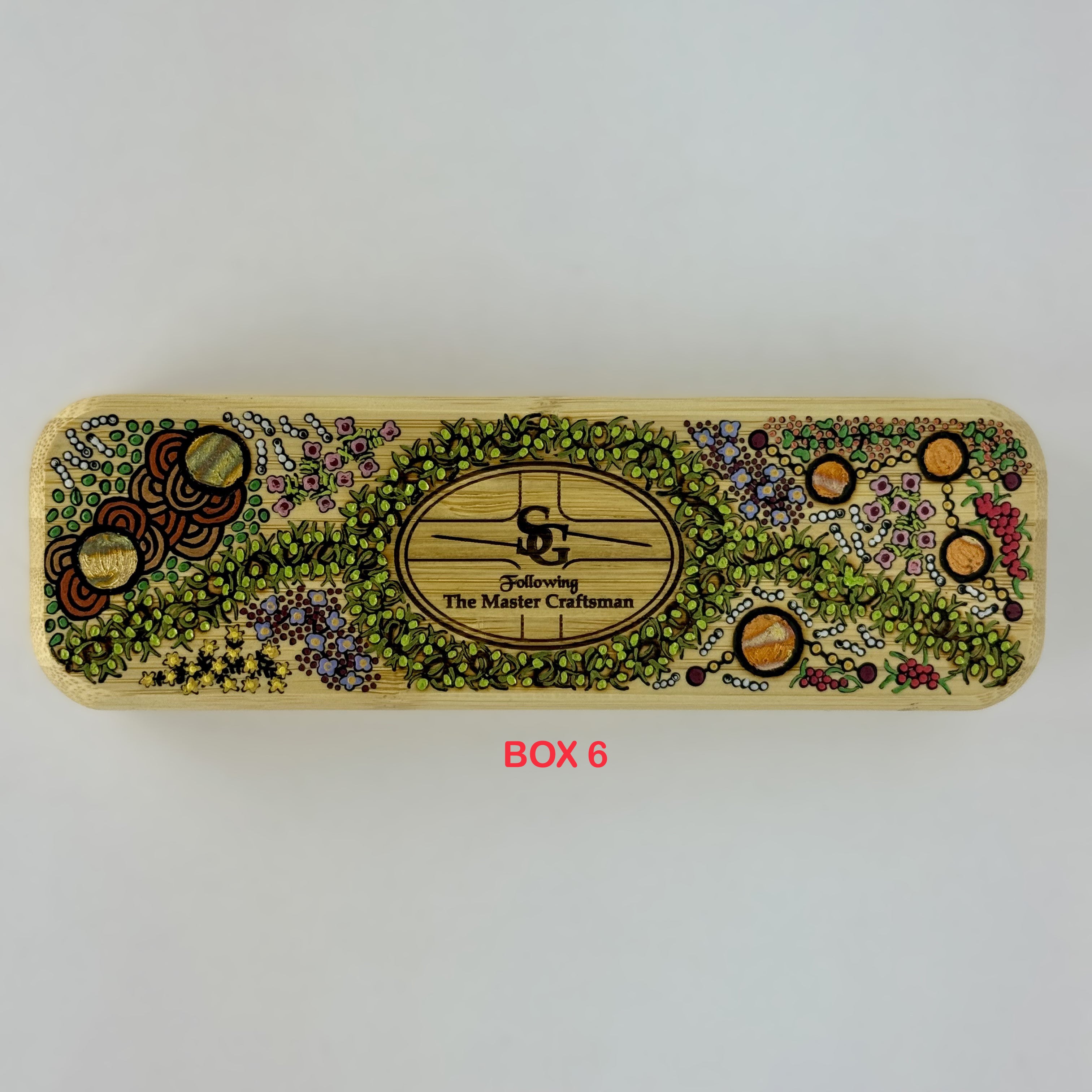 Com Pyrography & Handpainted Aboriginal Art Box