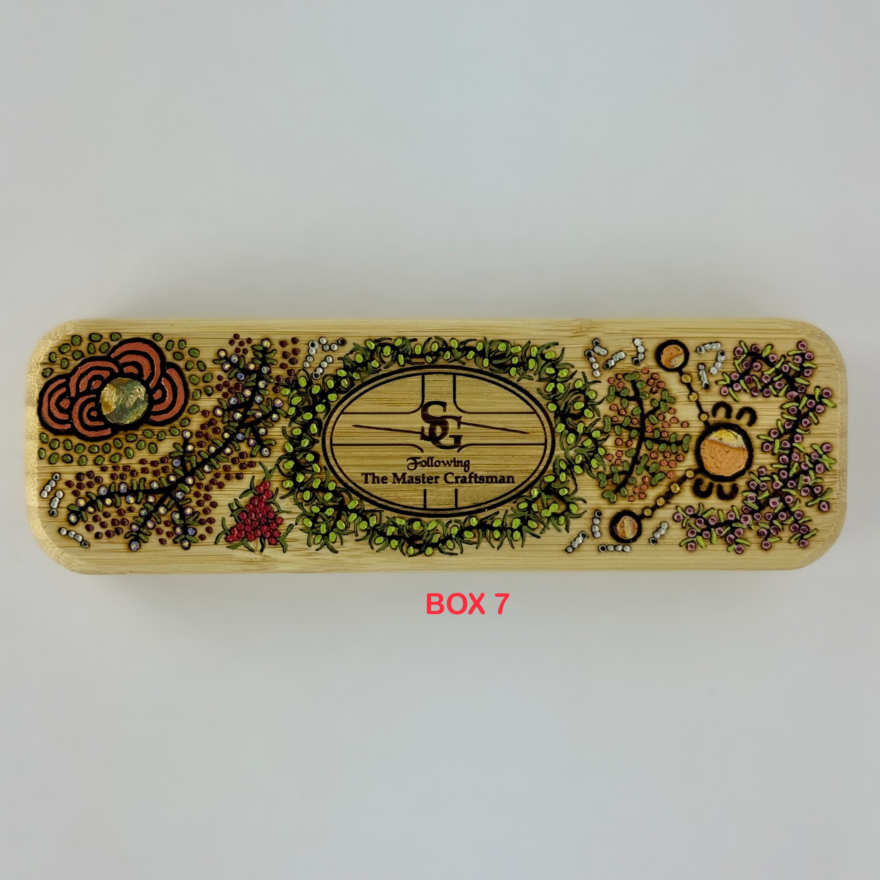 Com Pyrography & Handpainted Aboriginal Art Box