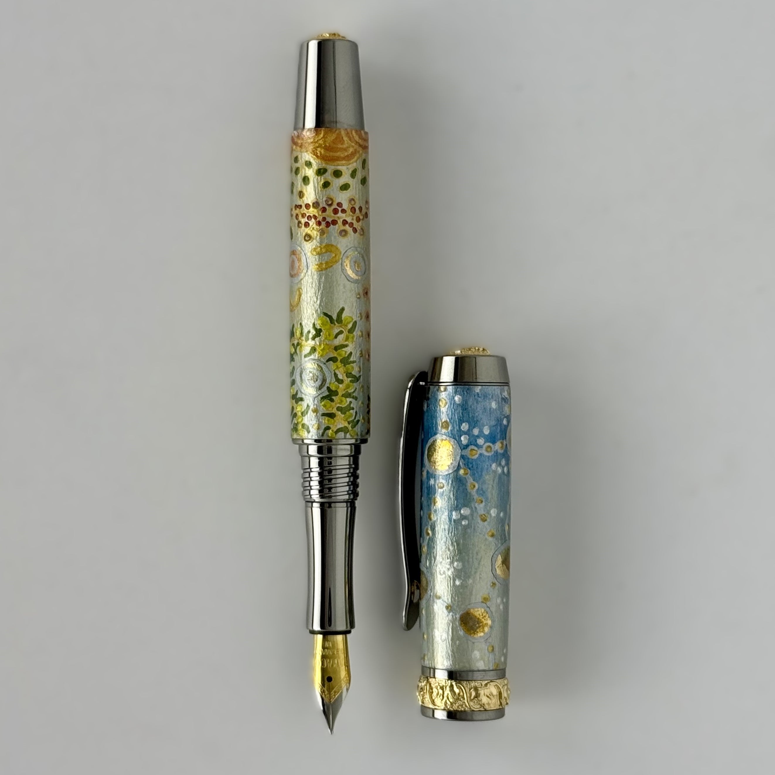Jr Aaron Fountain Pen with Hand painted Aboriginal Art