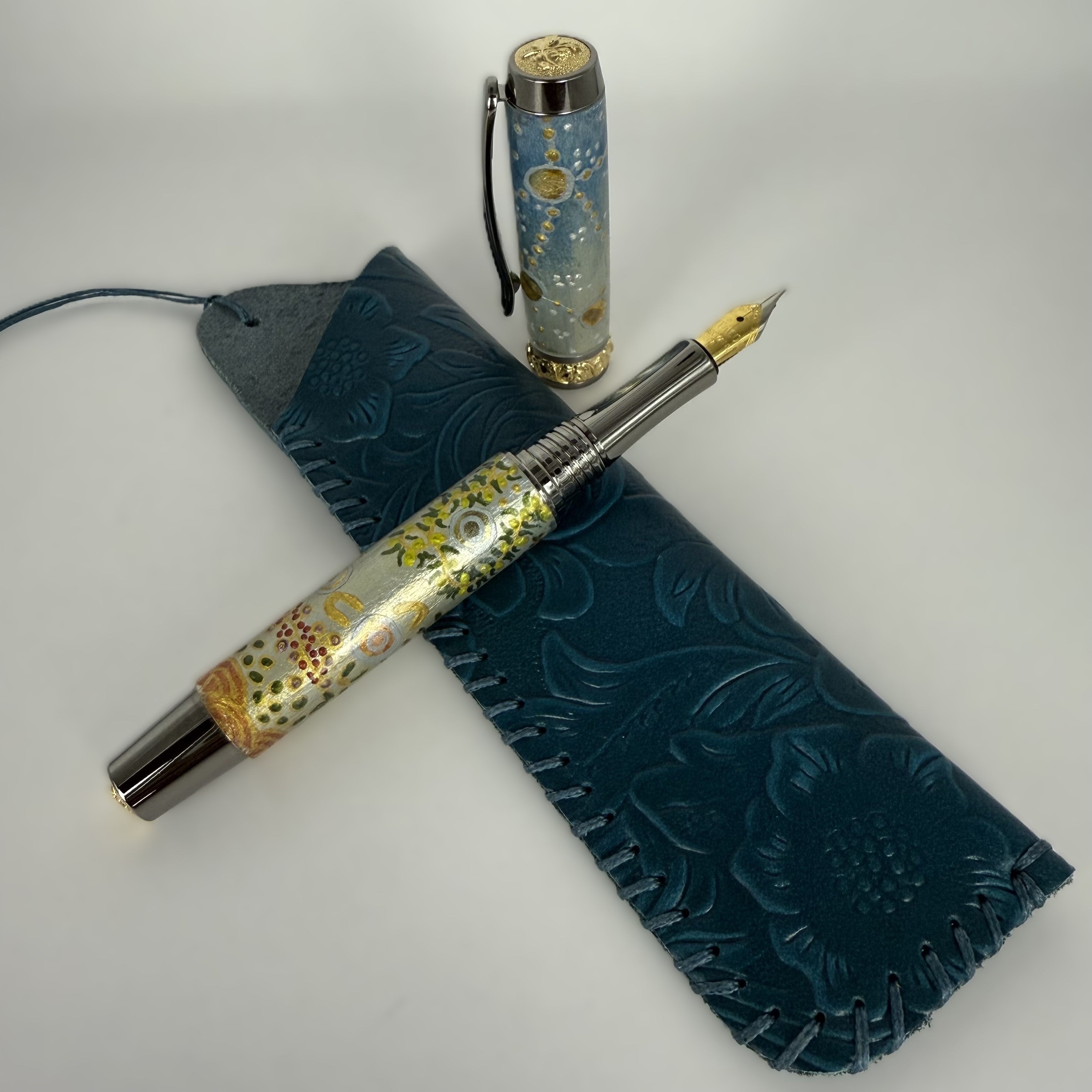 Jr Aaron Fountain Pen with Hand painted Aboriginal Art