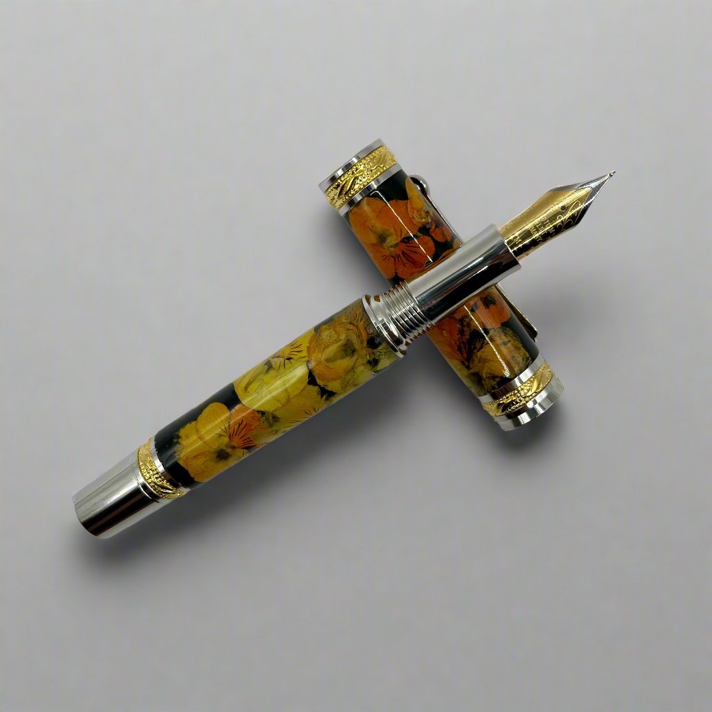 Limited Edition Majestic Fountain Pansies Flower Pens