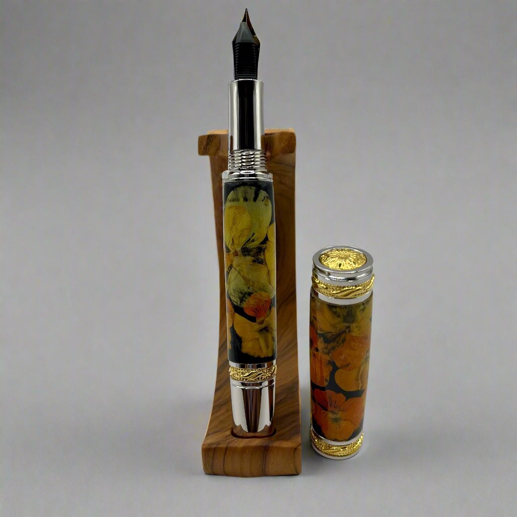 Limited Edition Majestic Fountain Pansies Flower Pens