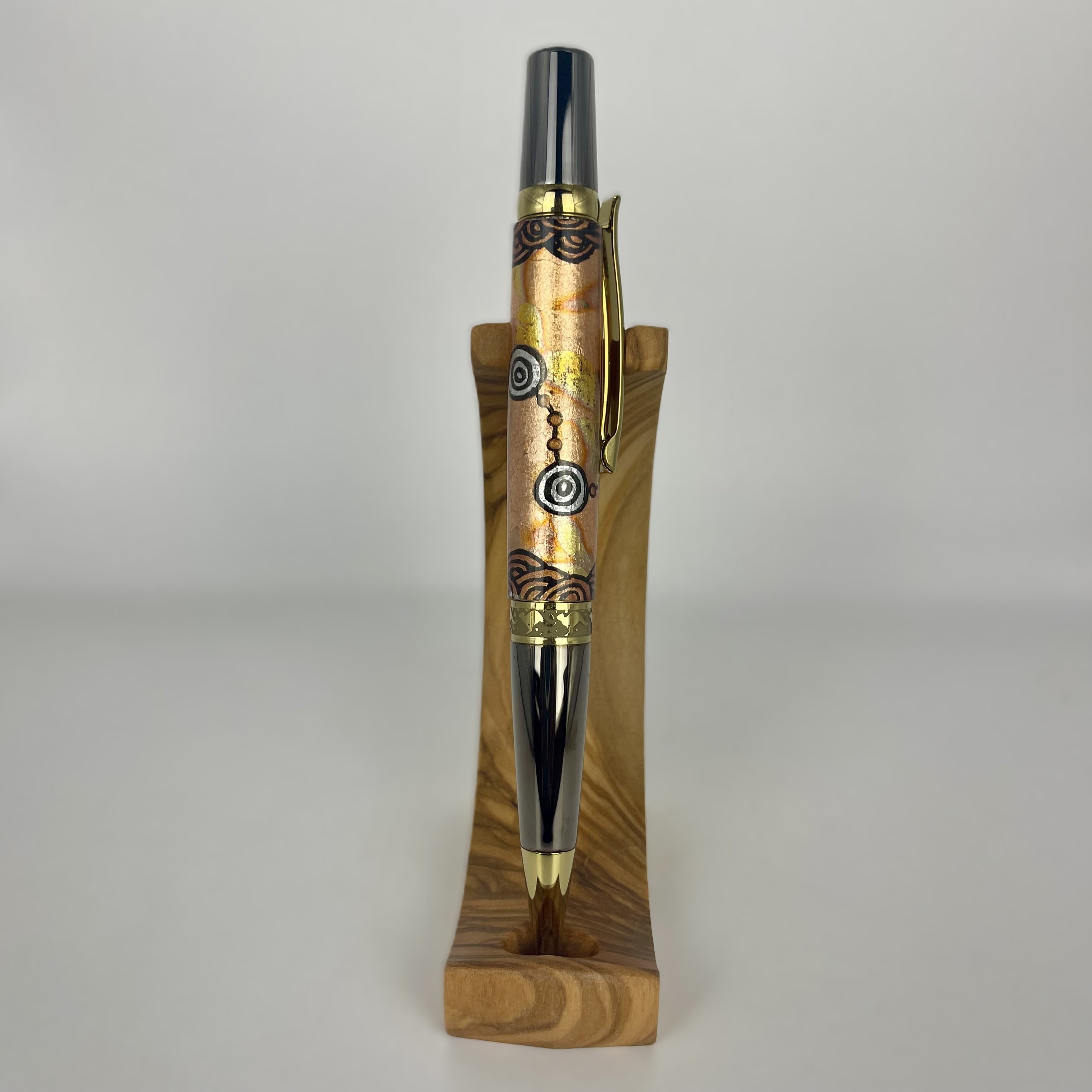 Executive Sierra Australiana Ball point Hand painted Aboriginal Art Pen with Kangaroo band