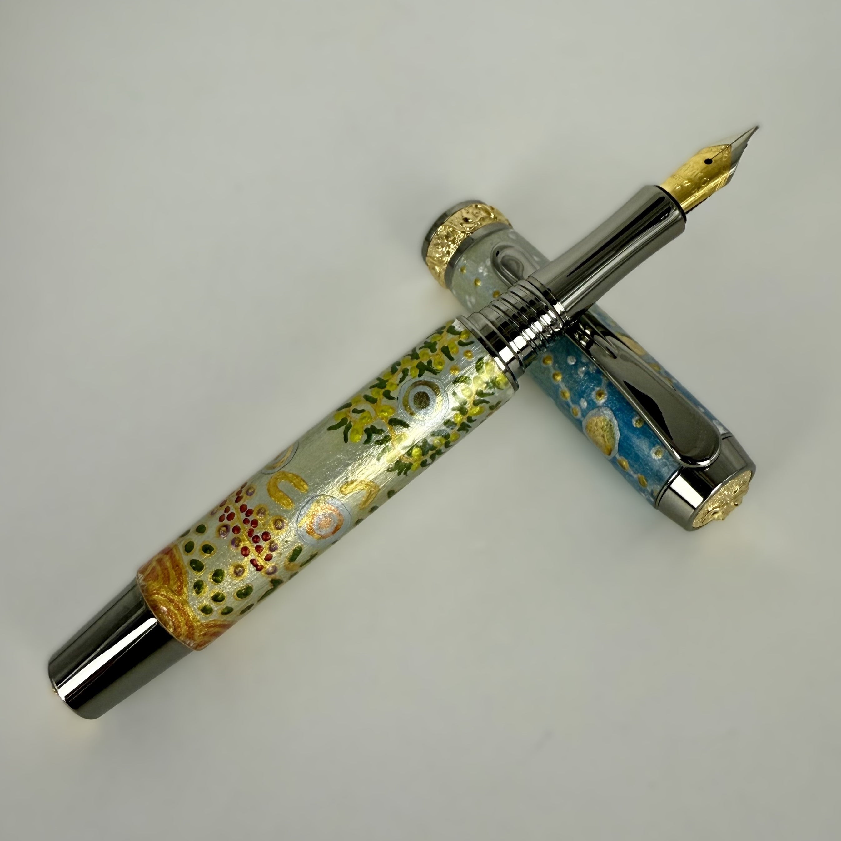 Jr Aaron Fountain Pen with Hand painted Aboriginal Art
