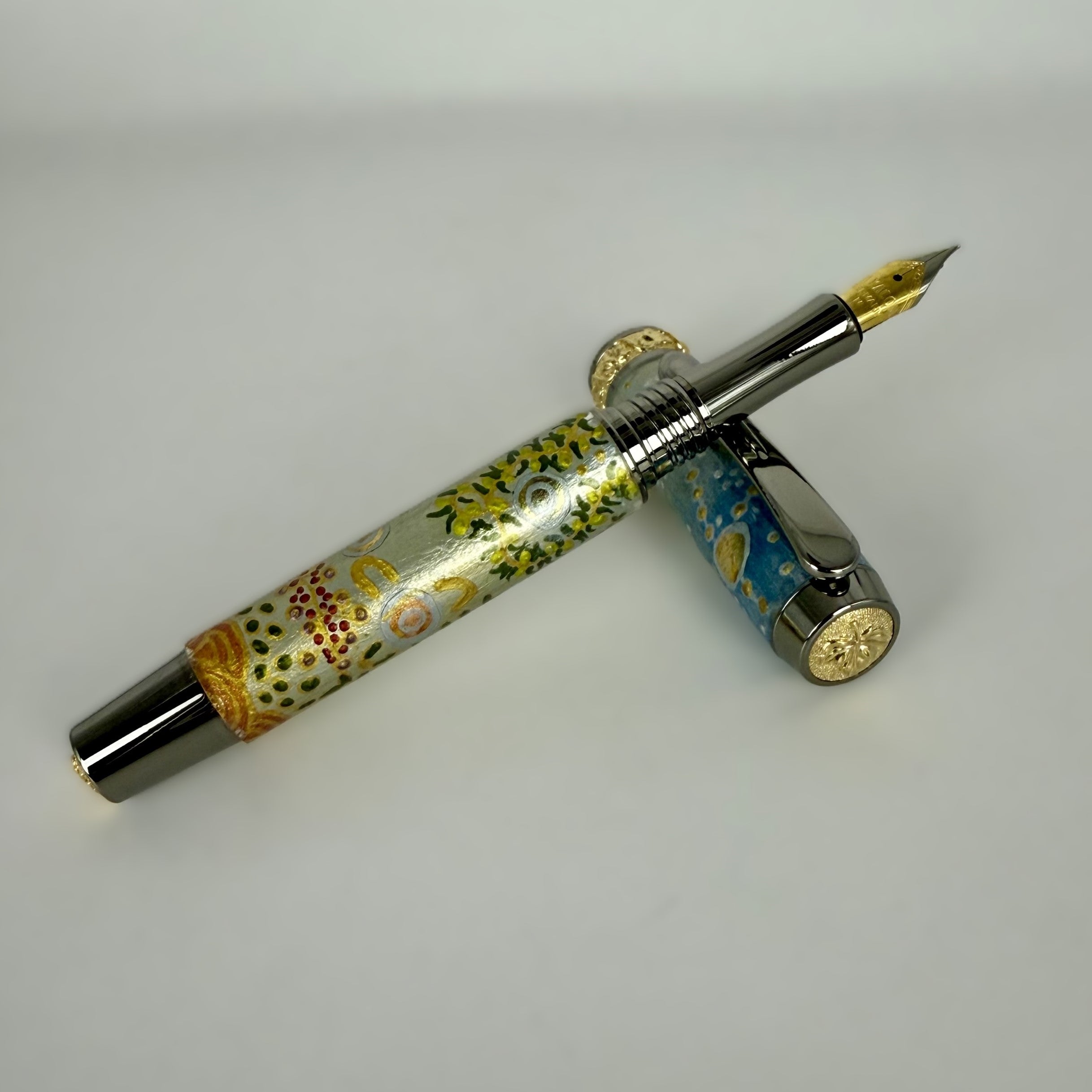Jr Aaron Fountain Pen with Hand painted Aboriginal Art