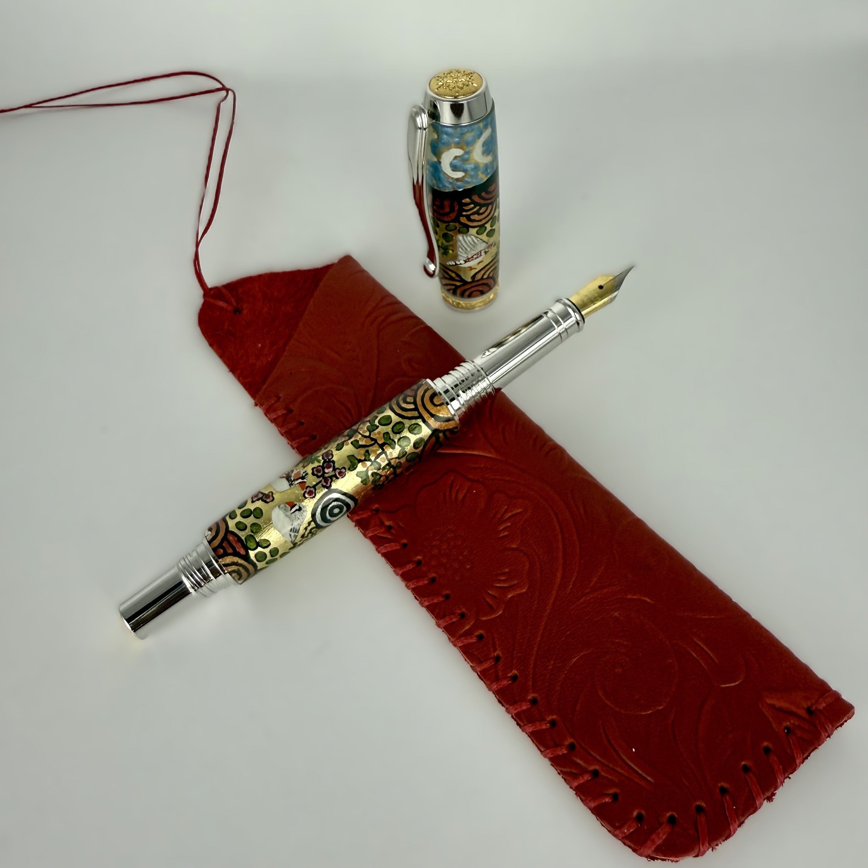 Jr Statesman II Postable Fountain Pen with Hand painted Aboriginal Art